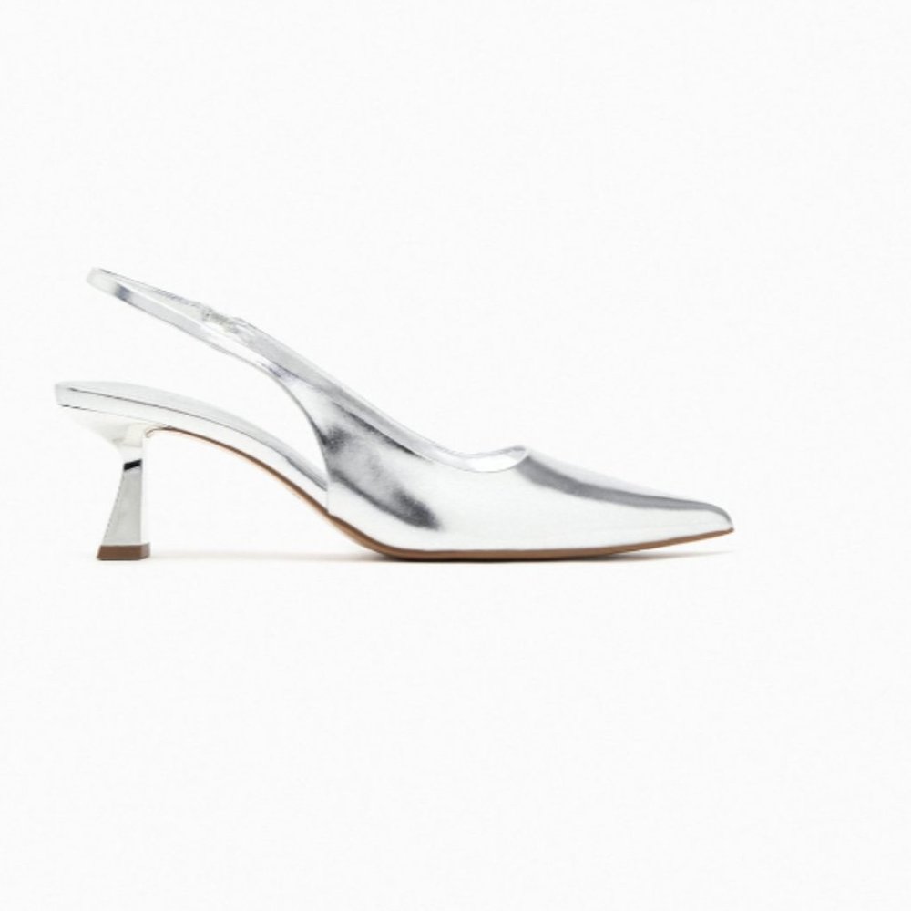 METALLIC SLINGBACK HEELS ZARA